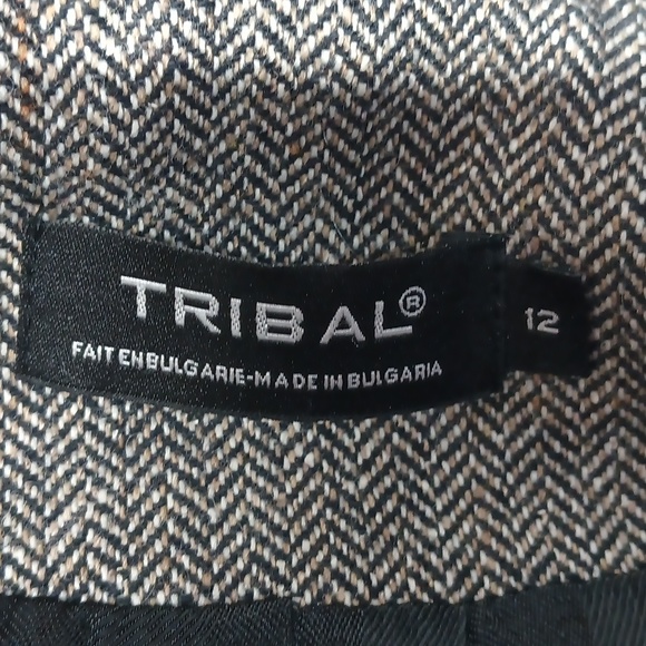 TRIBAL women’s WOOL SILK COTTON Blazer jacket size 12 lapel Notch-collar - Picture 9 of 11